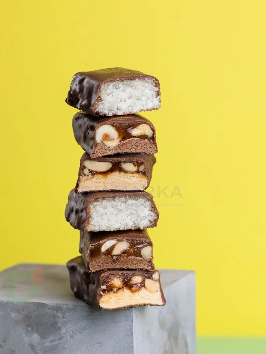 Батончик протеиновый FitnesShock Шоколадная карамель-фундук 50гр. в интернет-магазине