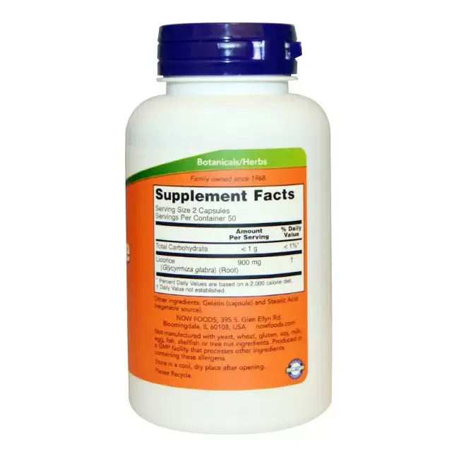 Витамины NOW Корень солодки с противовоспалительным действием, 450 мг, 100 шт в интернет-магазине