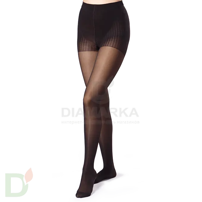 Колготки компрессионные прозрачные JW-311, 1 класс компрессии, Бежевые / Черные